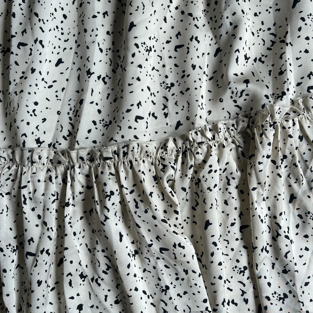 Hayden Cream Midi Skirt with Black Dots - Picture 2 of 3